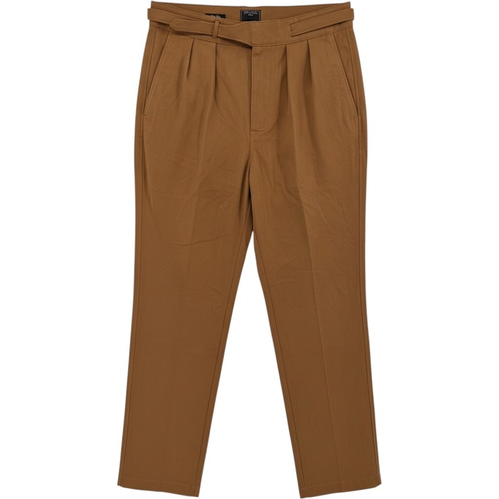 Todd Snyder Pant Men 38x32 Brown Pleated Italian Fabric Belted Trousers PA994911